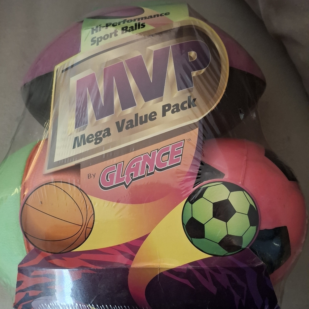 MVP Mega Value Sports Ball Pack - Pink, Green, Black 3 Nerf Balls